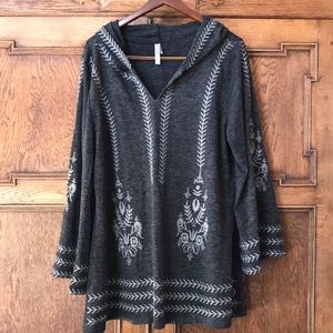 MONORENO Embroidered Gray Tunic / Pullover